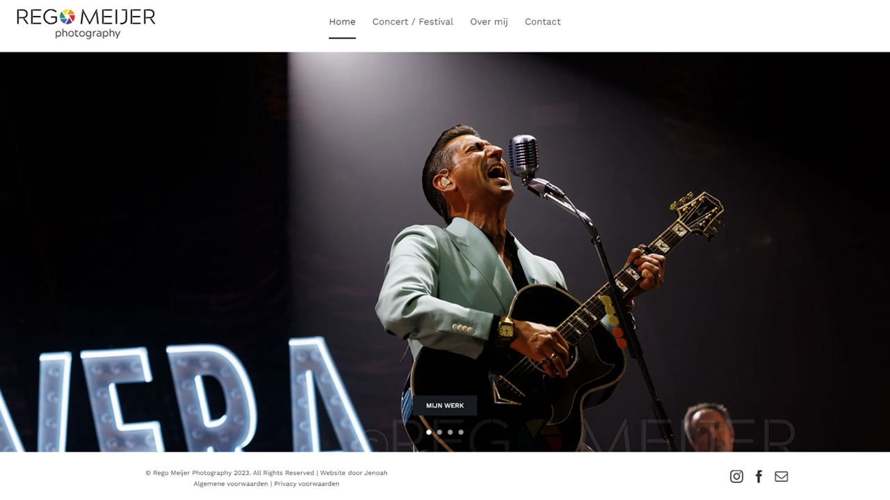 Voorbeeld van website van Rego Meijer Fotografie